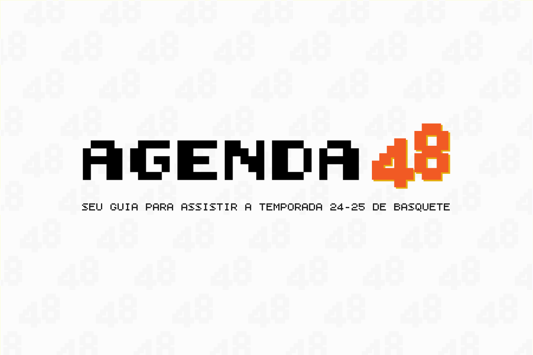 Interface da Agenda 48 mostrando o calendário de jogos da NBA e informações de transmissão