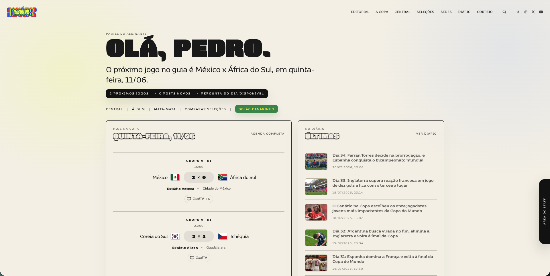 Painel de estatísticas de jogadores