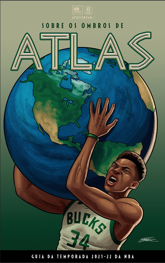 Capa do 48 Atlas 2021, almanaque especial da temporada 2021–22 da NBA